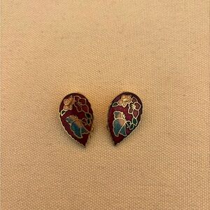 Elegant Red and Gold Leaf Earrings